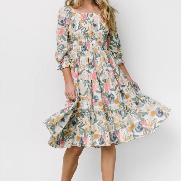 Baltic Born Dresses & Skirts - Baltic Born Multicolor Floral Long Sleeve Dress